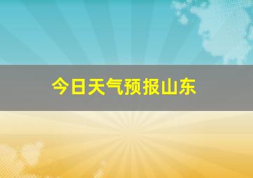 今日天气预报山东