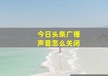 今日头条广播声音怎么关闭