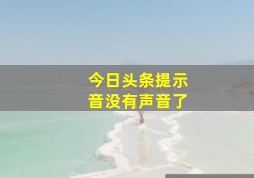 今日头条提示音没有声音了