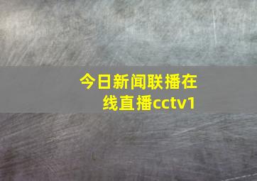 今日新闻联播在线直播cctv1