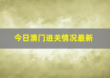 今日澳门进关情况最新