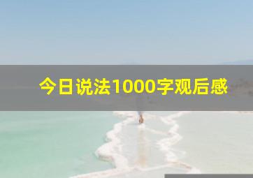 今日说法1000字观后感