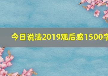 今日说法2019观后感1500字