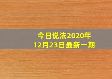 今日说法2020年12月23日最新一期