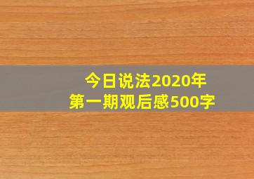 今日说法2020年第一期观后感500字