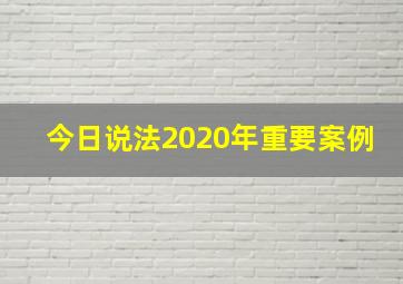 今日说法2020年重要案例