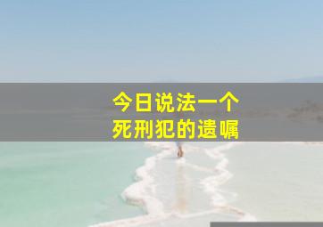 今日说法一个死刑犯的遗嘱