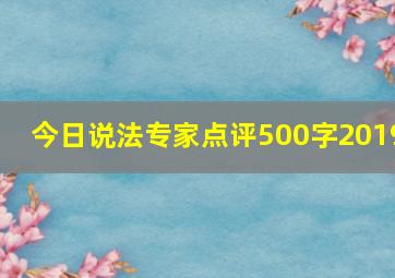 今日说法专家点评500字2019