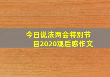 今日说法两会特别节目2020观后感作文