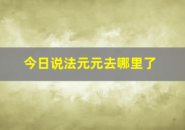 今日说法元元去哪里了