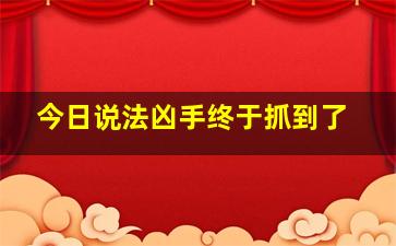 今日说法凶手终于抓到了