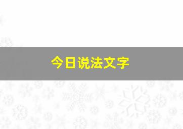 今日说法文字