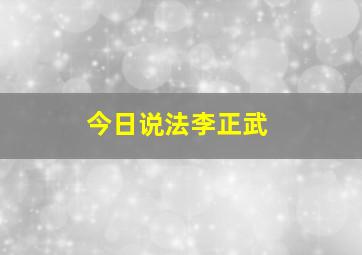 今日说法李正武