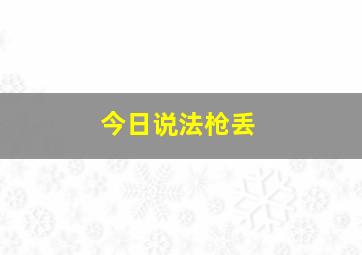 今日说法枪丢