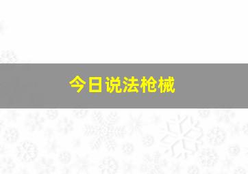 今日说法枪械