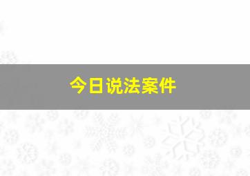 今日说法案件