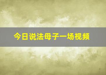 今日说法母子一场视频