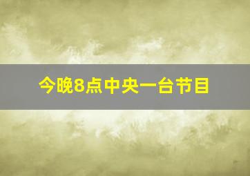 今晚8点中央一台节目