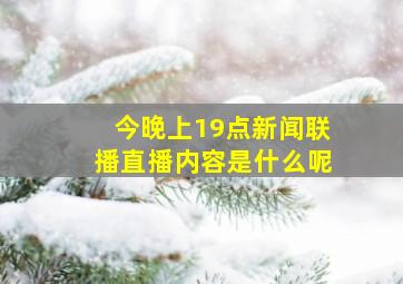 今晚上19点新闻联播直播内容是什么呢