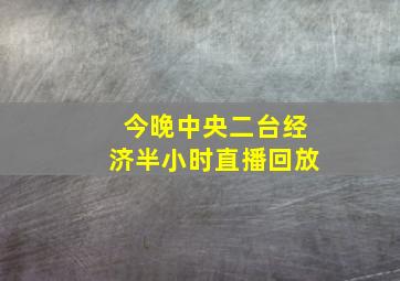 今晚中央二台经济半小时直播回放