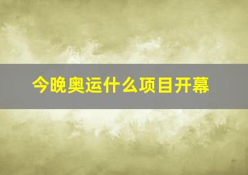 今晚奥运什么项目开幕