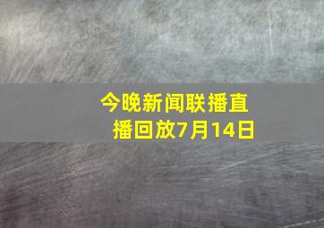 今晚新闻联播直播回放7月14日