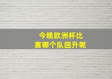 今晚欧洲杯比赛哪个队回升呢