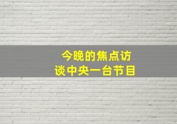 今晚的焦点访谈中央一台节目