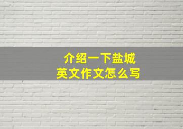 介绍一下盐城英文作文怎么写