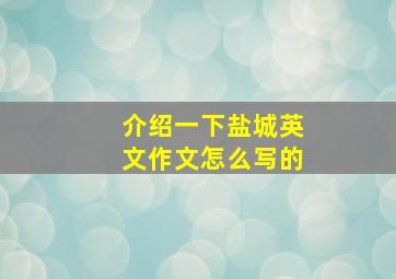 介绍一下盐城英文作文怎么写的