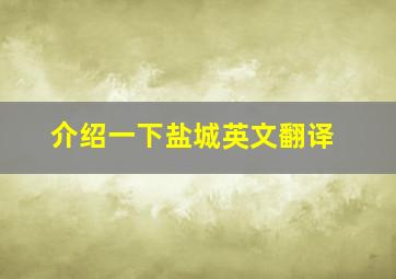 介绍一下盐城英文翻译