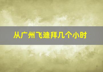 从广州飞迪拜几个小时