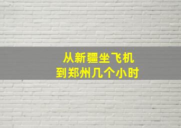 从新疆坐飞机到郑州几个小时