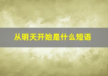 从明天开始是什么短语