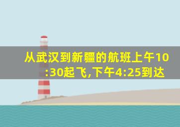 从武汉到新疆的航班上午10:30起飞,下午4:25到达