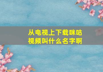 从电视上下载咪咕视频叫什么名字啊