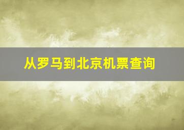 从罗马到北京机票查询