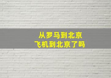 从罗马到北京飞机到北京了吗