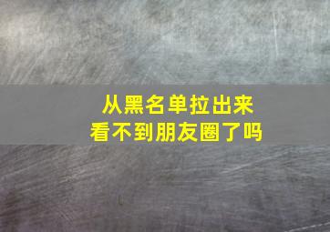 从黑名单拉出来看不到朋友圈了吗