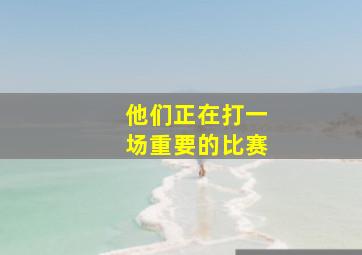 他们正在打一场重要的比赛