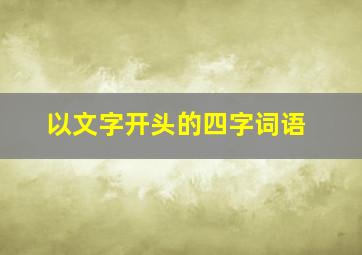 以文字开头的四字词语