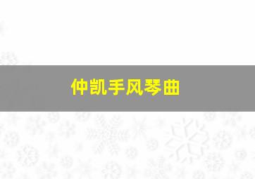 仲凯手风琴曲