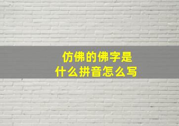 仿佛的佛字是什么拼音怎么写