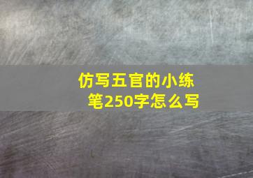 仿写五官的小练笔250字怎么写