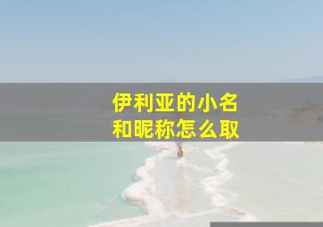 伊利亚的小名和昵称怎么取