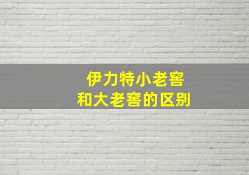 伊力特小老窖和大老窖的区别