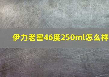 伊力老窖46度250ml怎么样