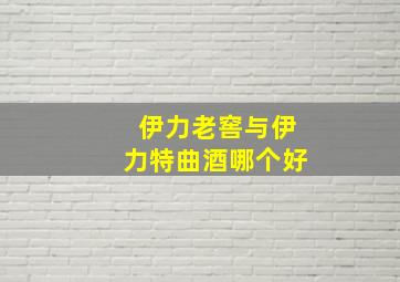 伊力老窖与伊力特曲酒哪个好