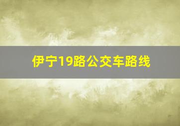 伊宁19路公交车路线