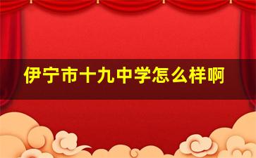 伊宁市十九中学怎么样啊